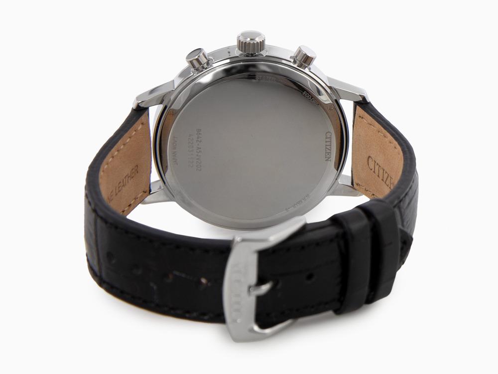 Montre à Quartz Citizen OF Chrono, Vert, 42 mm, Bracelet en cuir, CA7069-24X