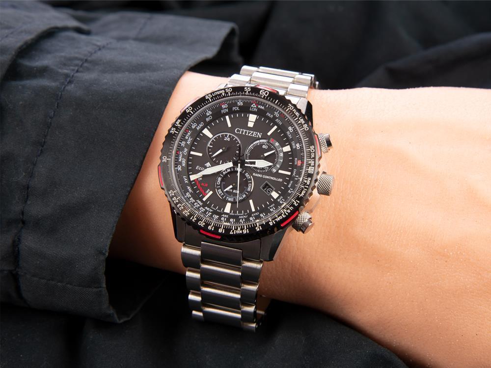 Montre à Quartz Citizen Radio Controlled, ECO DRIVE, 45 mm, Noir, CB5001-57E