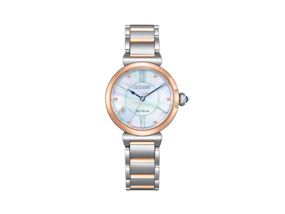 Montre à Quartz Citizen Lady, Eco Drive E031, 29,5 mm, Nacre, EM1074-82D