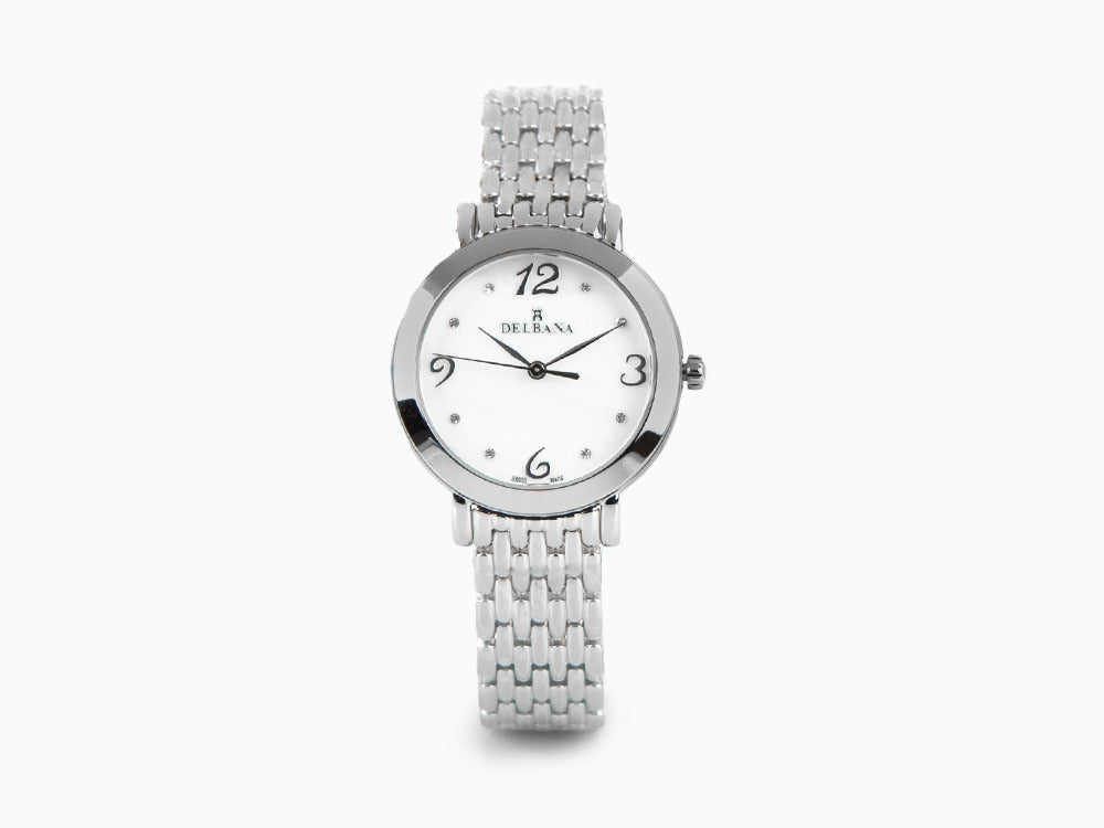 Montre à Quartz Delbana Dress Villanova, Blanc Nacre, 32 mm, 41701.613.1.514