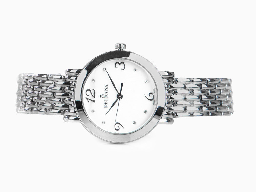 Montre à Quartz Delbana Dress Villanova, Blanc Nacre, 32 mm, 41701.613.1.514