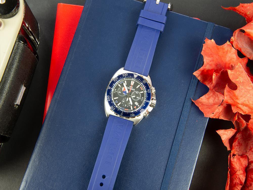 Montre à Quartz Delma Racing Oceanmaster, Chrono, Noir, 44 mm, 41501.678.6.048
