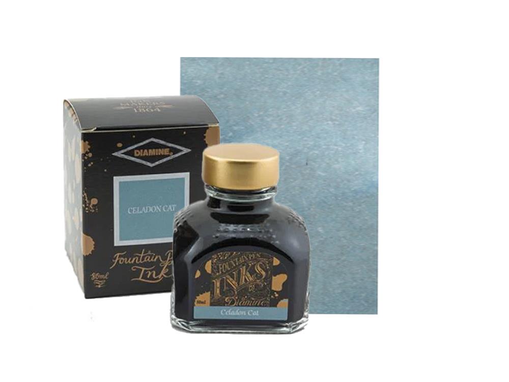 Encrier Diamine, 80ml, Celadon Cat, Verre