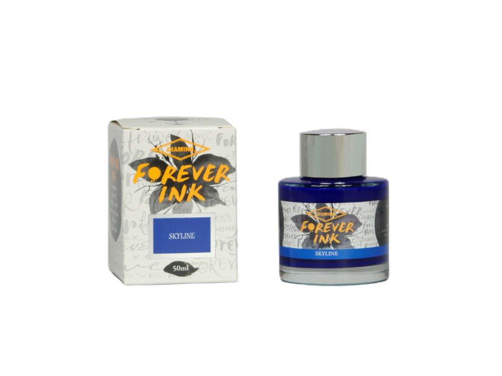 Encrier Diamine Forever Ink Collection- Encre permanente Skyline, Bleu, 50ml