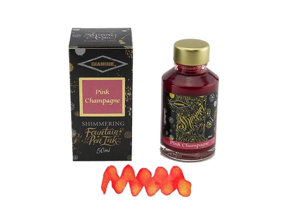 Encrier Diamine Shimmering Pink Champagne, 50ml., Verre