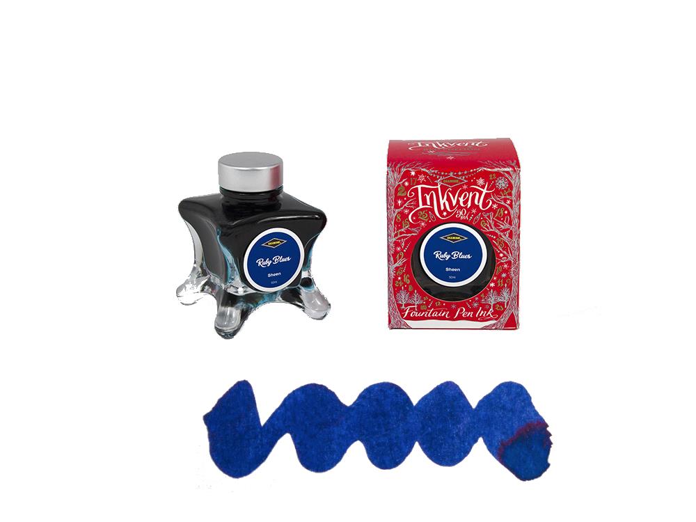 Encrier Diamine Ruby Blue Ink Vent Red, 50ml, Bleu, Verre