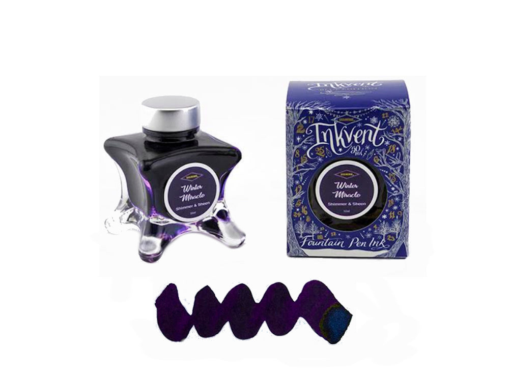 Encrier Diamine Winter Miracle, Ink Vent Blue, 50ml, Bleu/Noir