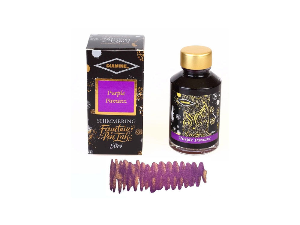 Encrier Diamine Shimmering Purple Pazzazz, 50ml, Verre