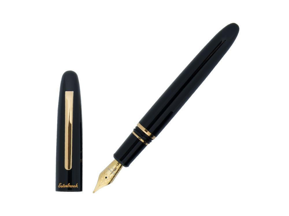 Stylo Plume Esterbrook Estie Ebony, Résine Noire, Plaqué or, E116