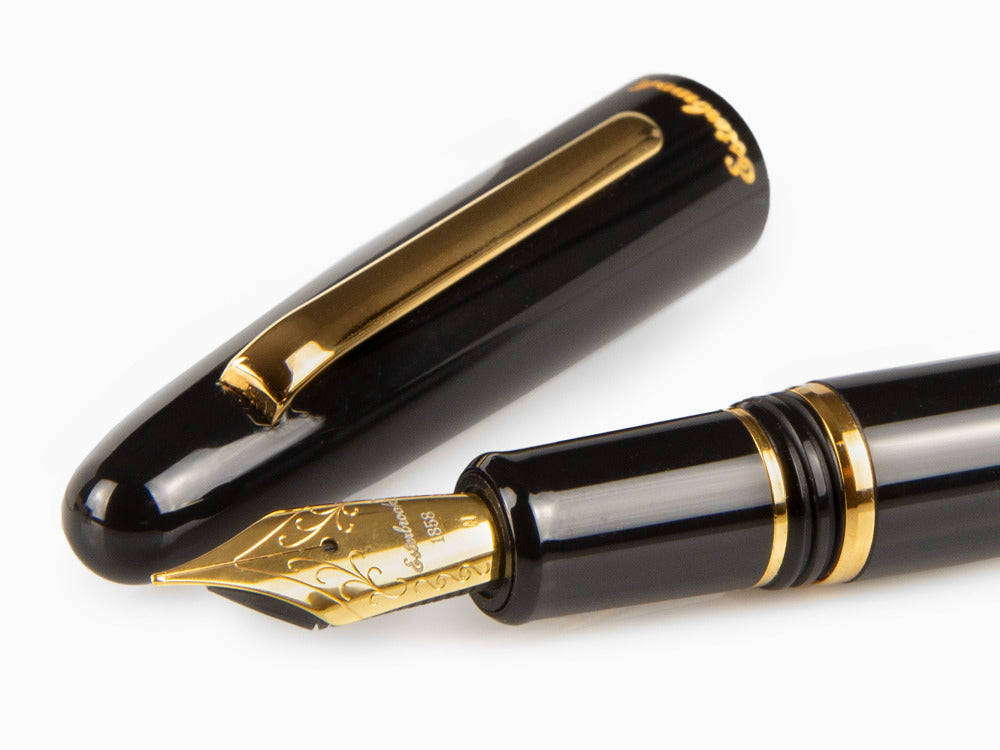 Stylo Plume Esterbrook Estie Ebony, Résine Noire, Plaqué or, E116