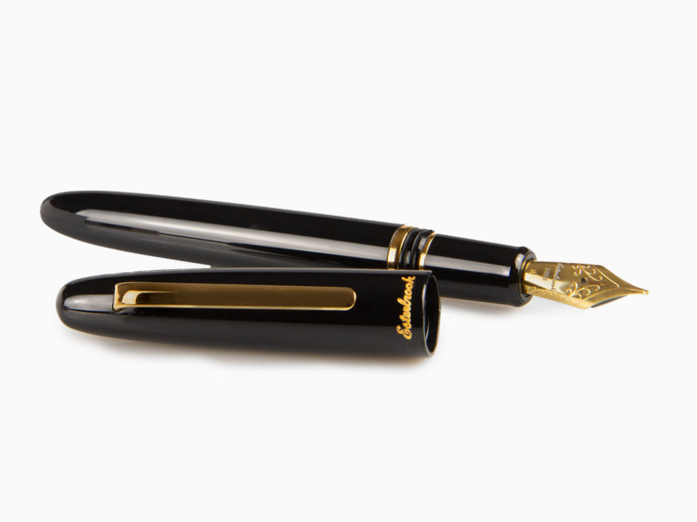 Stylo Plume Esterbrook Estie Ebony, Résine Noire, Plaqué or, E116