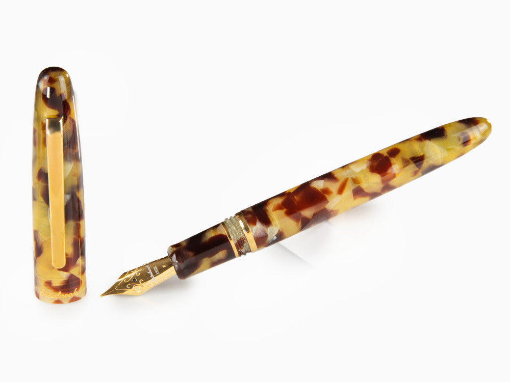 Stylo Plume Esterbrook Estie Tortoise, Résine Noire, Plaqué or, E136