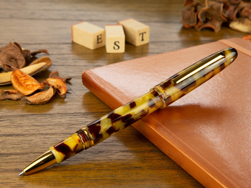 Roller Esterbrook Estie Tortoise, Résine, Marron, Plaqué or, E137