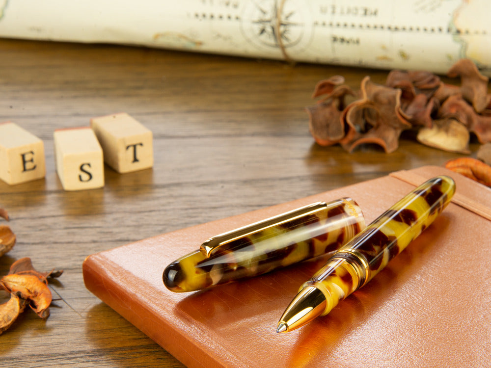 Roller Esterbrook Estie Tortoise, Résine, Marron, Plaqué or, E137