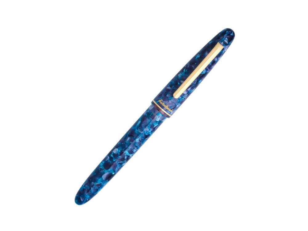 Stylo Plume Esterbrook Estie Blue Moon, Converter, Plaqué or, EBM2206