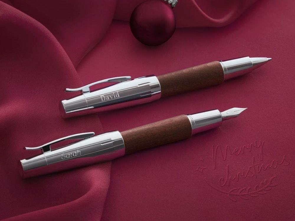 Stylo Plume Faber-Castell E-Motion, Bois de Poirier, Marron, 148210