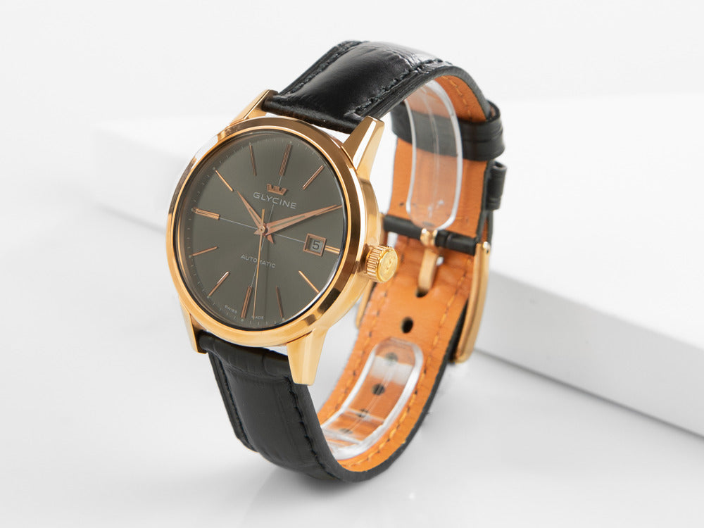 Montre Automatique Glycine Classic, GL 224, Or, 3910.29-LBK9