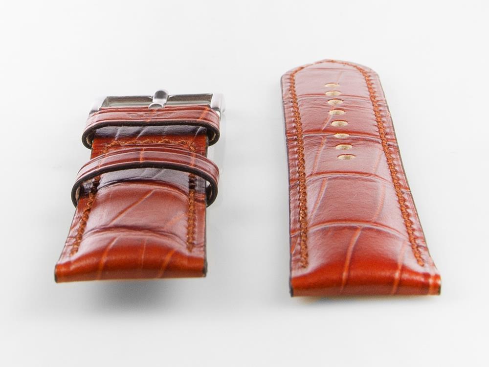 Glycine, Bracelet en cuir, 24mm, Marron, LBK7BH-24