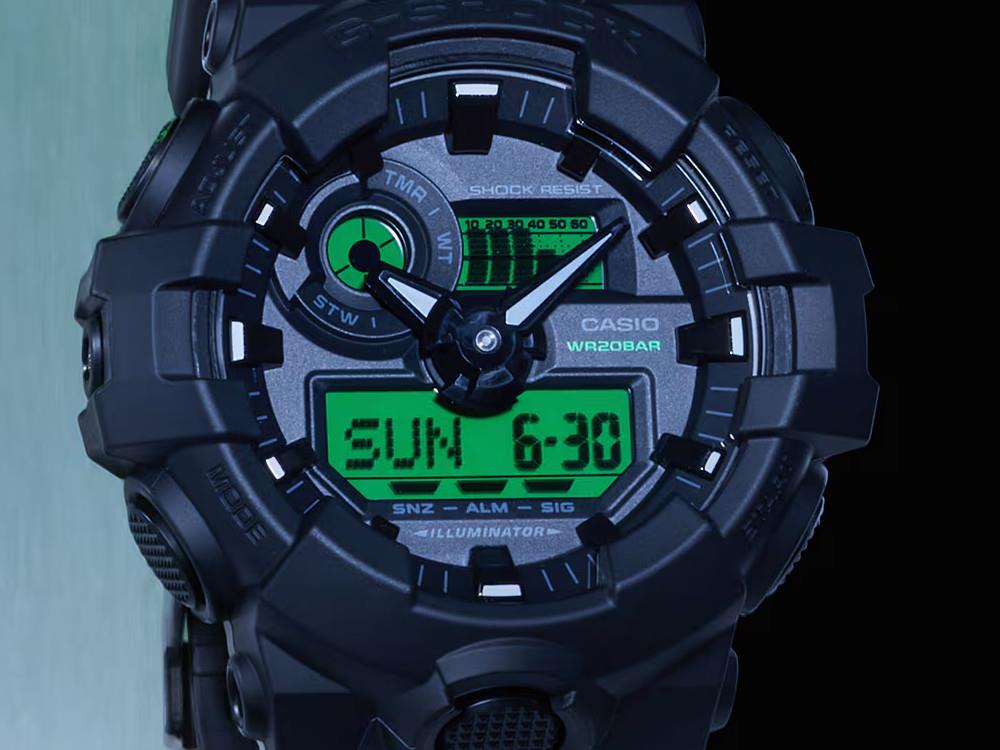 Montre à Quartz G-SHOCK Casio Classic, Résine, Noir, GA-700BEG-1AER