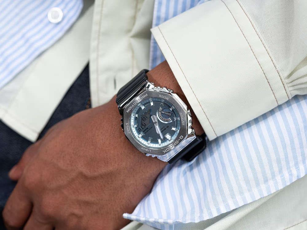 Montre à Quartz G-SHOCK Casio G-Steel, Bleu, 49.3mm × 44.4mm, GBM-2100A-1A2ER