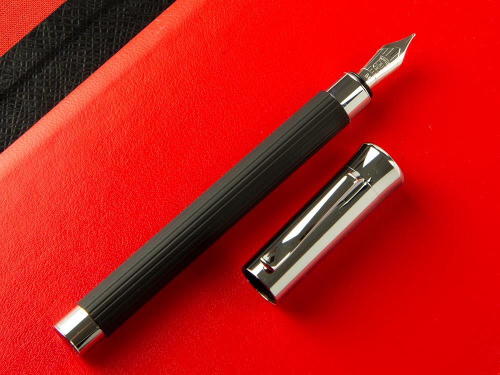 Stylo Plume Graf von Faber-Castell Tamitio, Métal, Cannelé, Noir, 141500