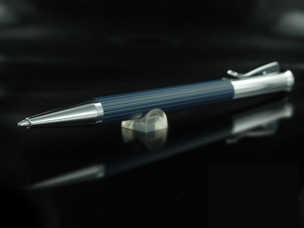 Stylo bille Graf von Faber-Castell Tamitio, Métal, Cannelé, Marine Bleu, 141583