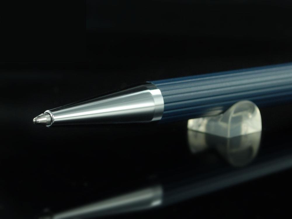 Stylo bille Graf von Faber-Castell Tamitio, Métal, Cannelé, Marine Bleu, 141583