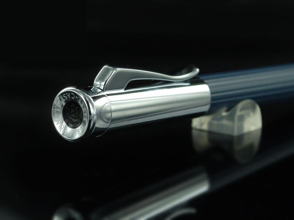 Stylo bille Graf von Faber-Castell Tamitio, Métal, Cannelé, Marine Bleu, 141583