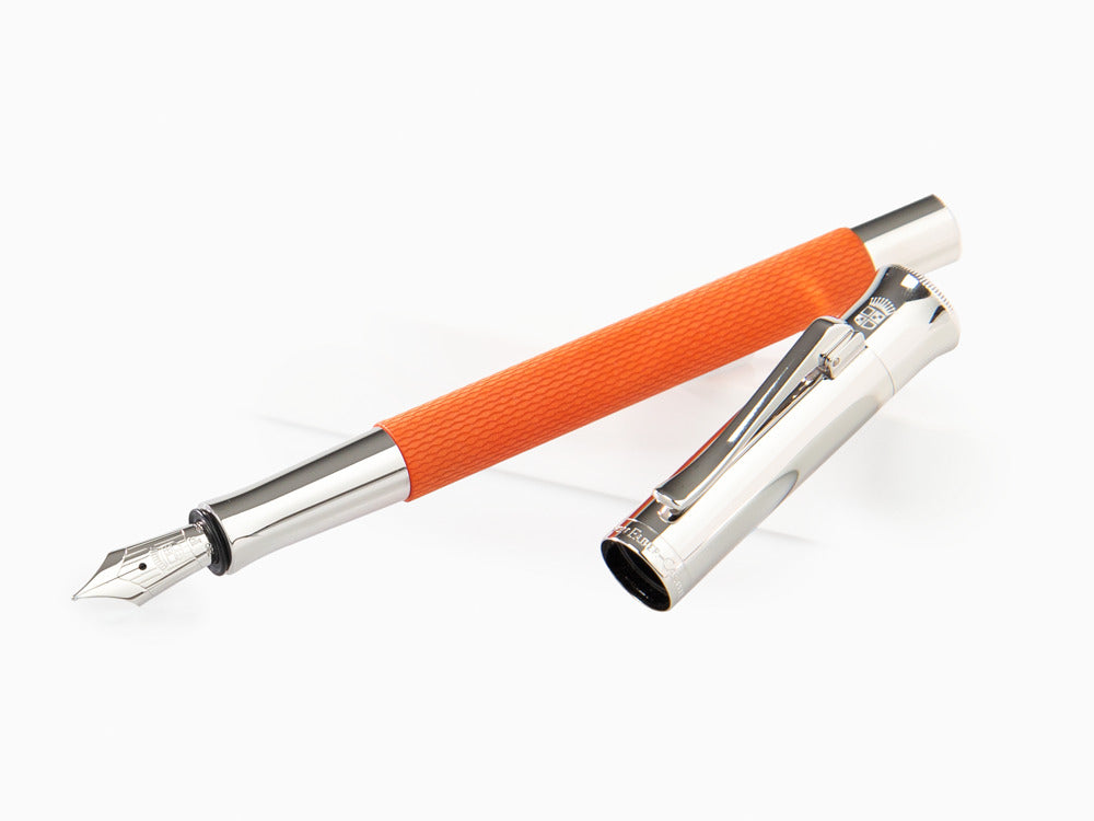 Stylo Plume Graf von Faber-Castell Guilloche, Resine précieuse, Orange