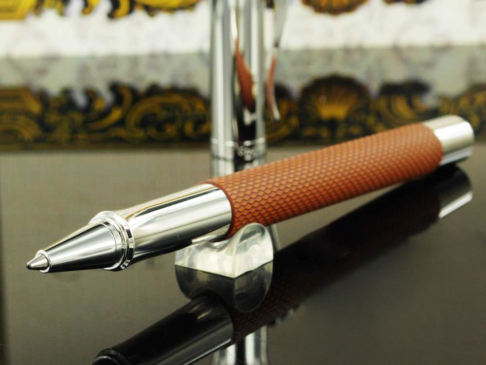 Roller Graf von Faber-Castell Guilloche, Resine précieuse, Cognac, 146515