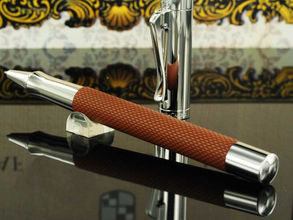 Roller Graf von Faber-Castell Guilloche, Resine précieuse, Cognac, 146515