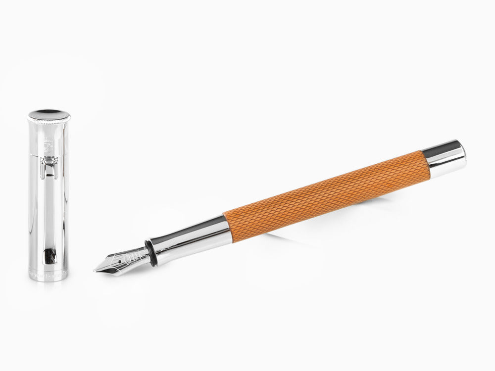 Stylo Plume Graf von Faber-Castell Guilloche, Resine précieuse, Cognac
