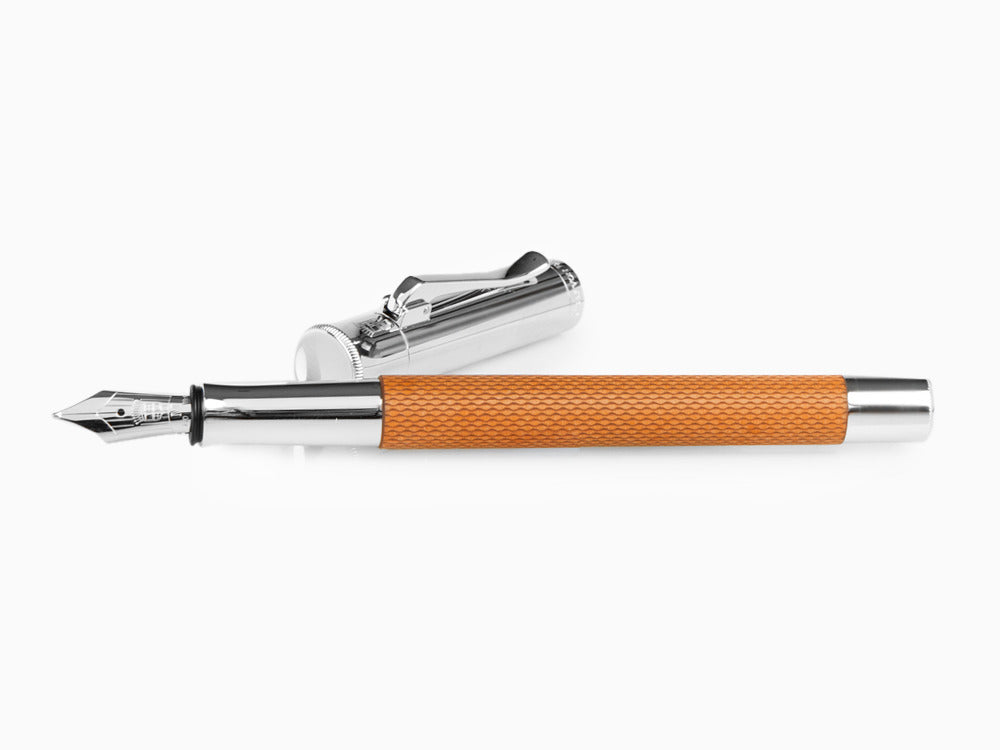 Stylo Plume Graf von Faber-Castell Guilloche, Resine précieuse, Cognac