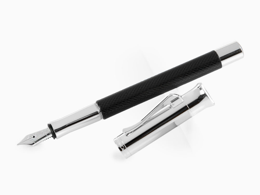 Stylo Plume Graf von Faber-Castell Guilloche, Resine précieuse, Noir