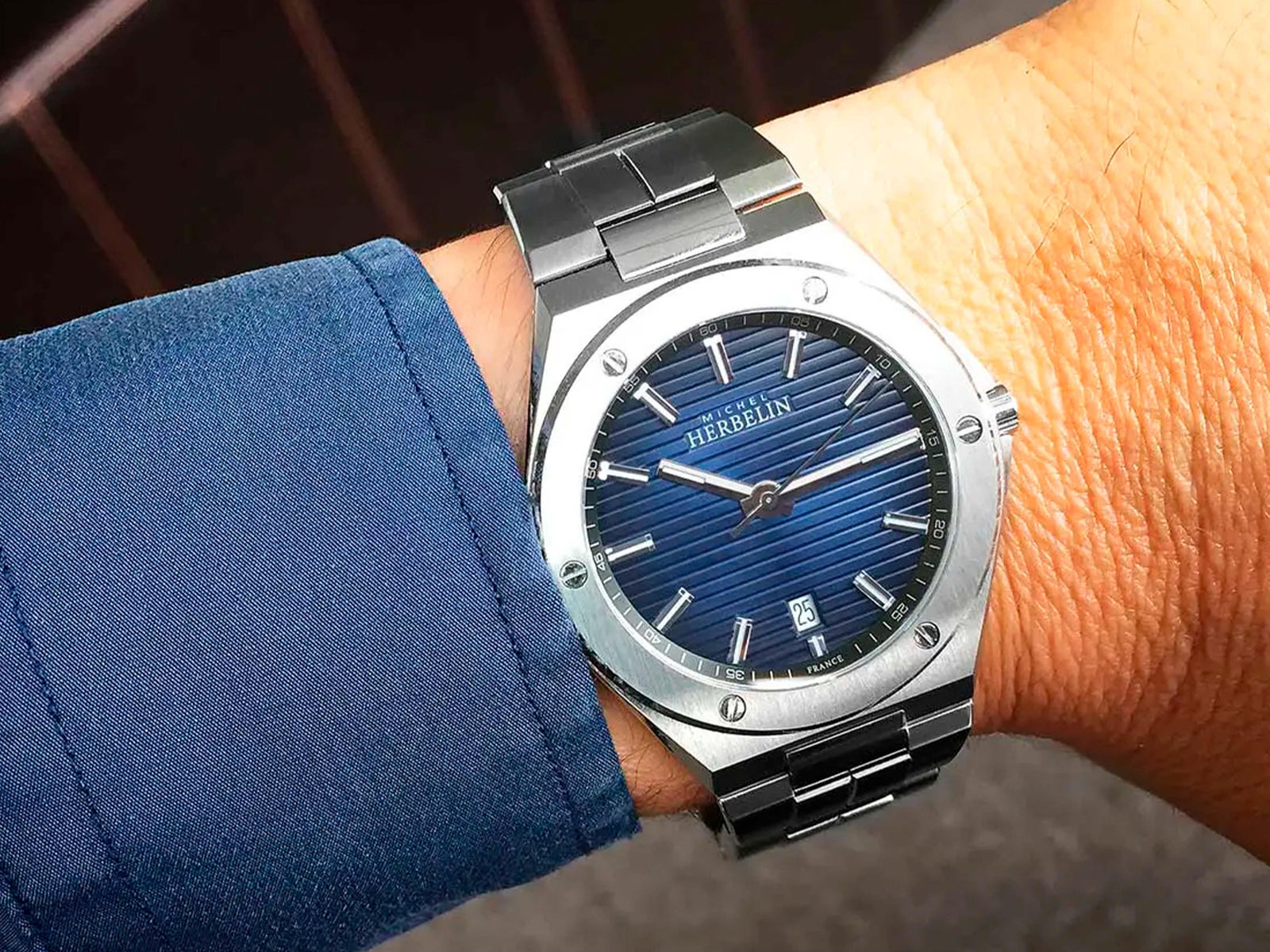 Montre à Quartz Herbelin Cap Camarat, Bleu, 40.5 mm, 12245B15