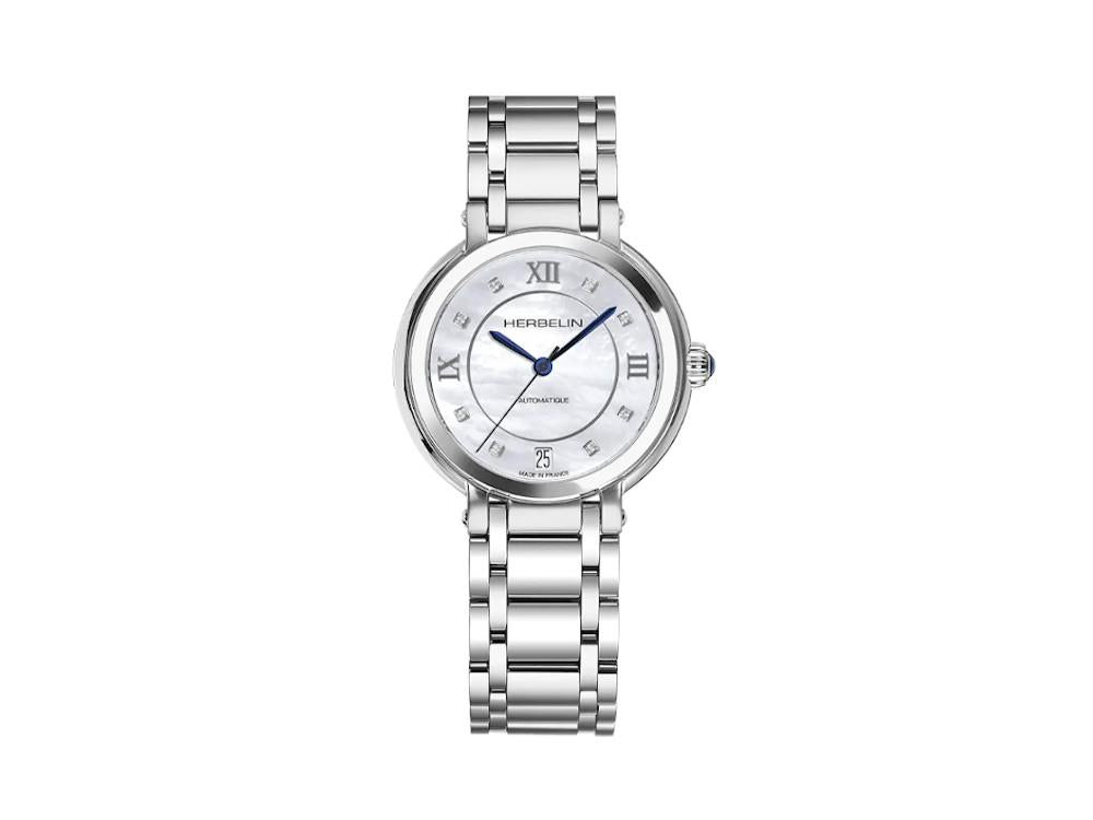 Montre Automatique Herbelin Galet, SW 200-1, 33.5 mm, Argent, 1630B59