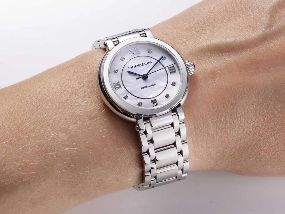 Montre Automatique Herbelin Galet, SW 200-1, 33.5 mm, Argent, 1630B59