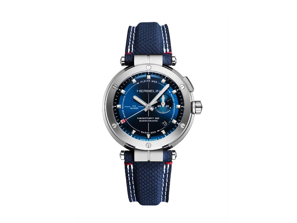 Montre à Quartz Herbelin Newport Maréographe, Bleu, 43 mm, 24688A15