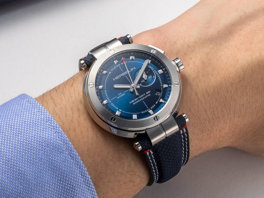 Montre à Quartz Herbelin Newport Maréographe, Bleu, 43 mm, 24688A15
