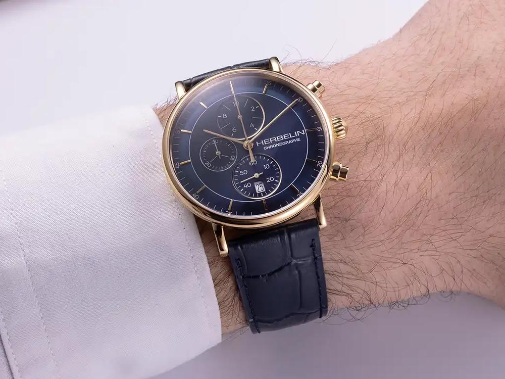 Montre à Quartz Herbelin Inspiration, Acier Inoxydable 316L, Bleu, 35647P15