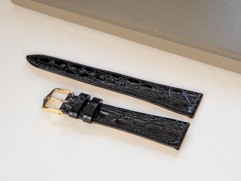 Bracelet Hirsch Genuine, Noir, L (200 mm), 20 mm, 18920850-1-20