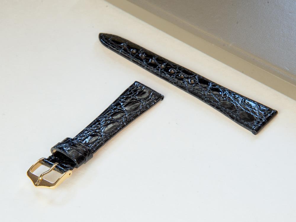 Bracelet Hirsch Genuine, Noir, L (200 mm), 20 mm, 18920850-1-20