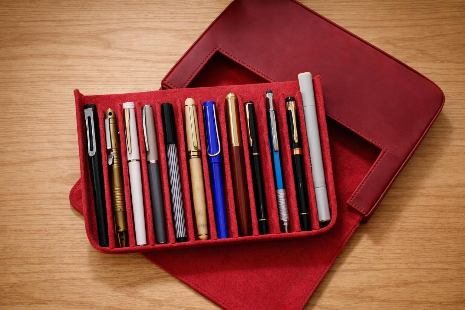 Étui à stylos Iguana Rouge 12 Pièces d'écriture