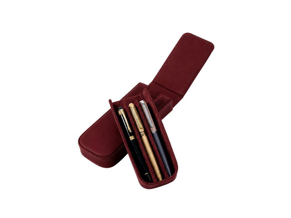 Étui à stylos Iguana Rouge pour 3 articles d'écriture, PEN-CASE-RED-3