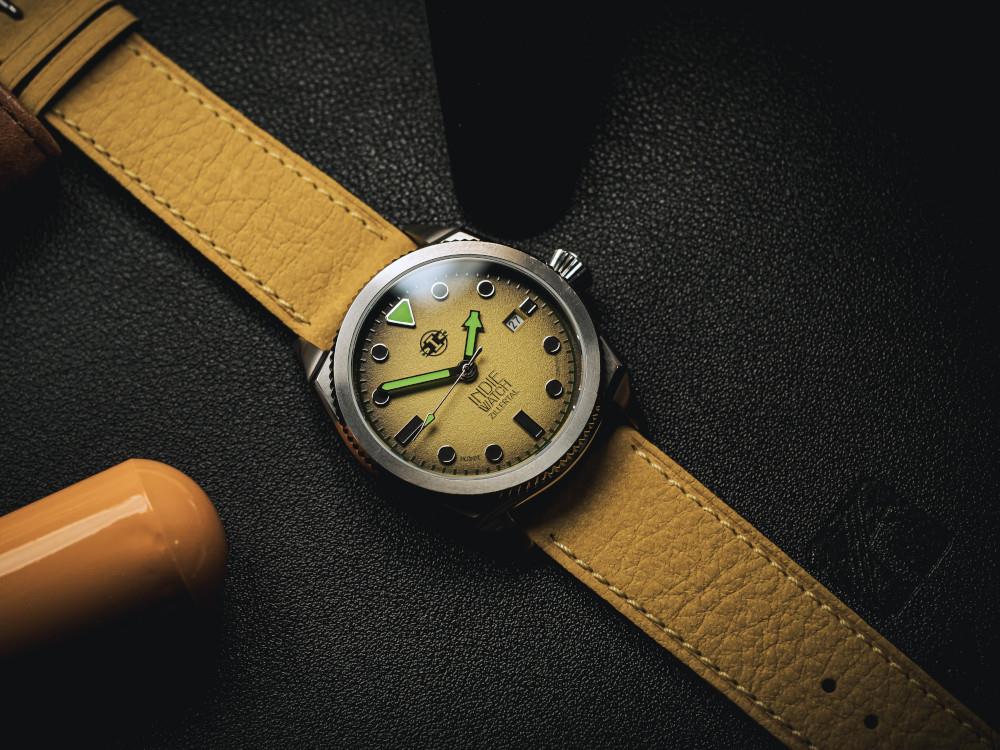 Montre Automatique Indie Watch Zillertal, Jaune, 40 mm, 163S