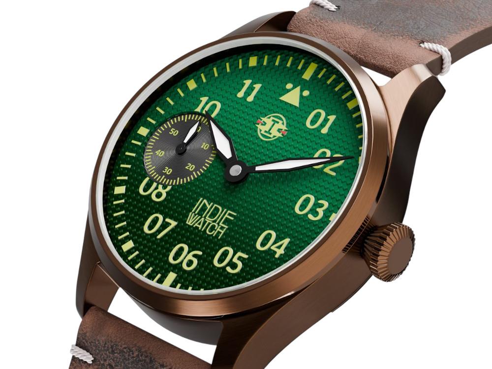 Montre Automatique Indie Watch Swell, PVD Bronze, Vert, 42 mm, 257GB