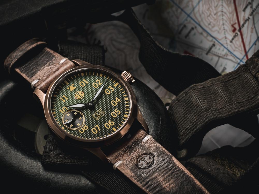 Montre Automatique Indie Watch Swell, PVD Bronze, Vert, 42 mm, 257GB