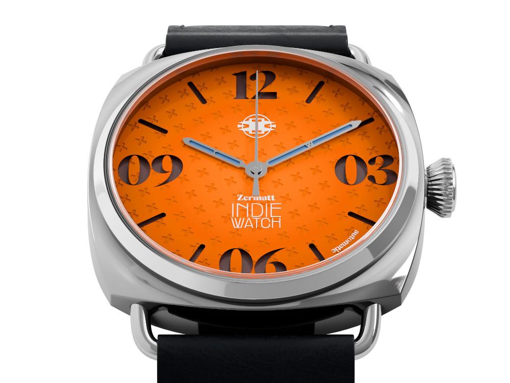 Montre Automatique Indie Watch Zermatt, Orange, 44 mm, 31K