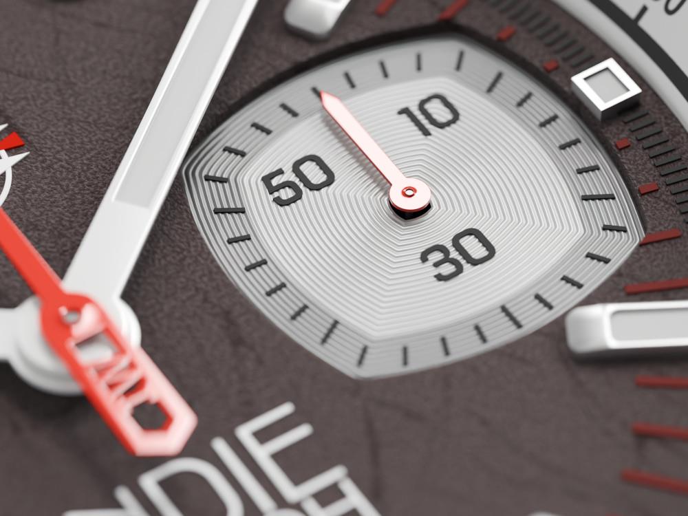 Montre à Quartz Indie Watch Strum, Anthracite, 42 mm, Chronographe, 521B