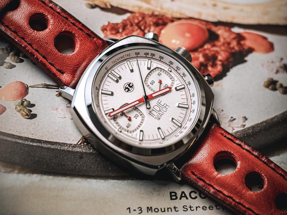 Montre à Quartz Indie Watch Strum, Blanc, 42 mm, Chronographe, 521R